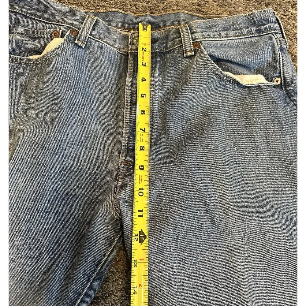 Levis 501 Button Fly Jeans 35x32 Blue Faded Worn Nice